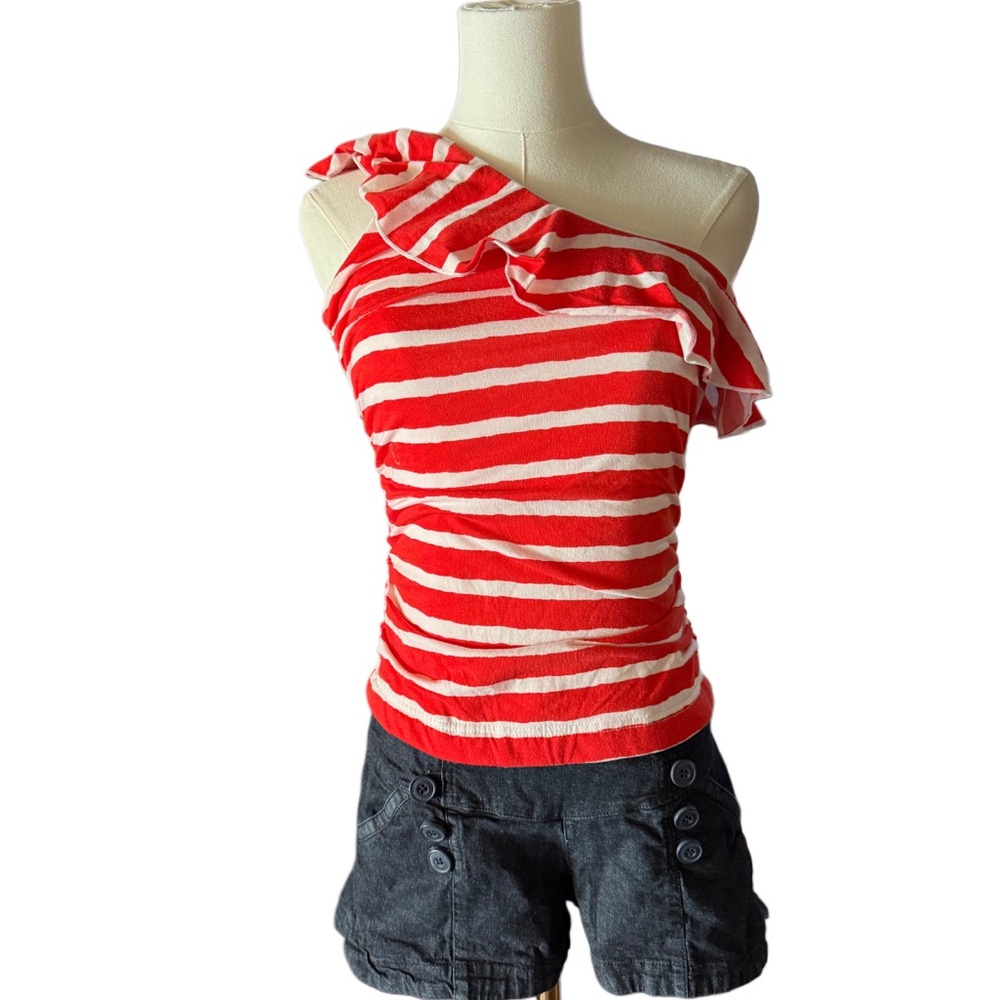 Nautical Red and White Striped Romper